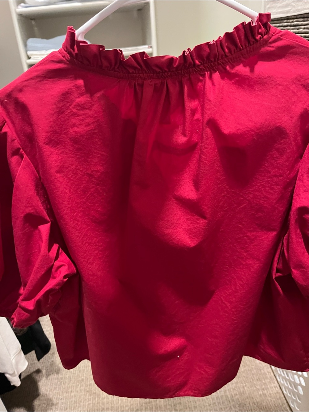 Pinch Red Ruffle Puff Sleeve Blouse - Picture 5 of 5